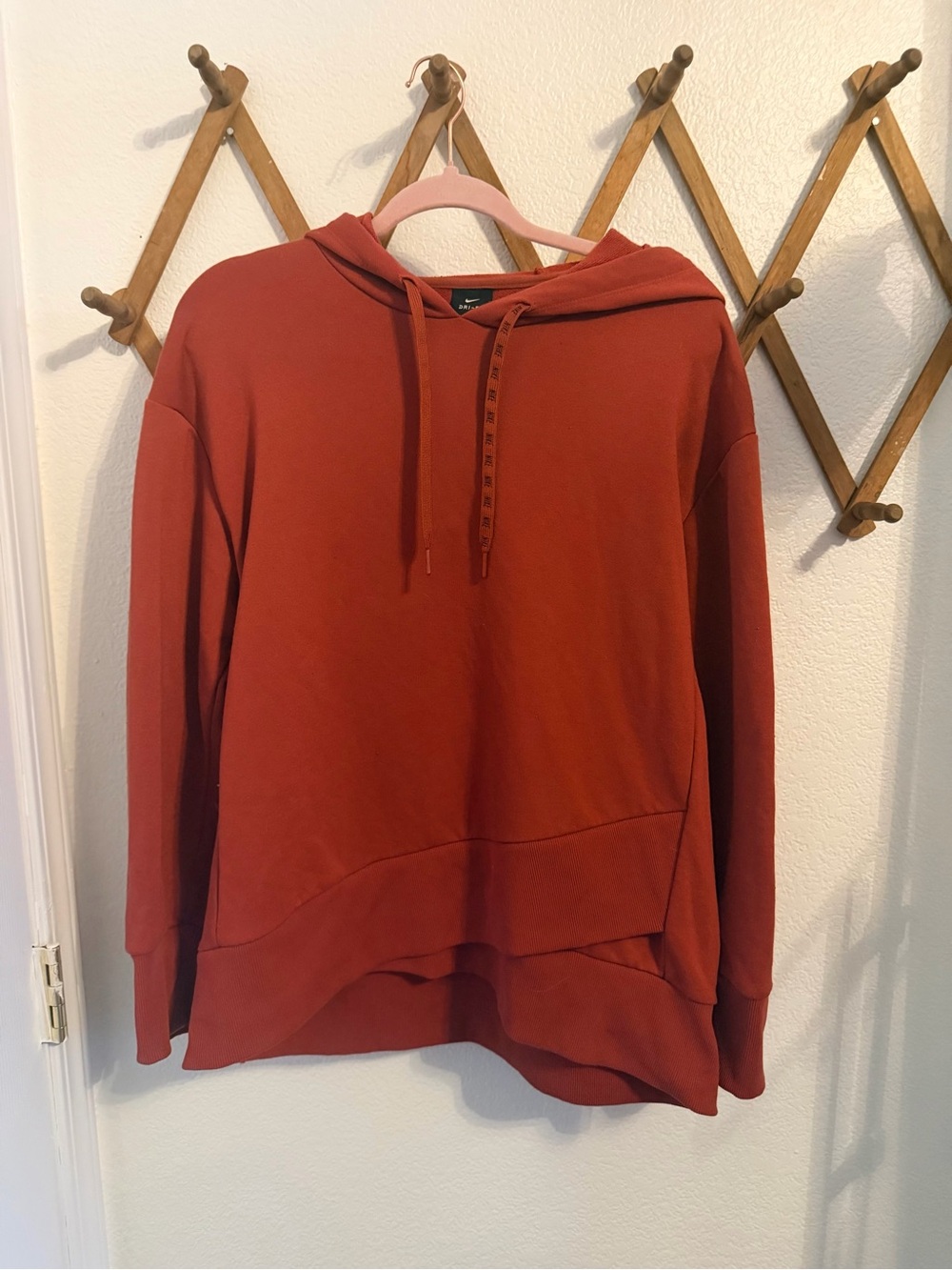 Nike Women's Rust Red Hooded Pullover Sweater